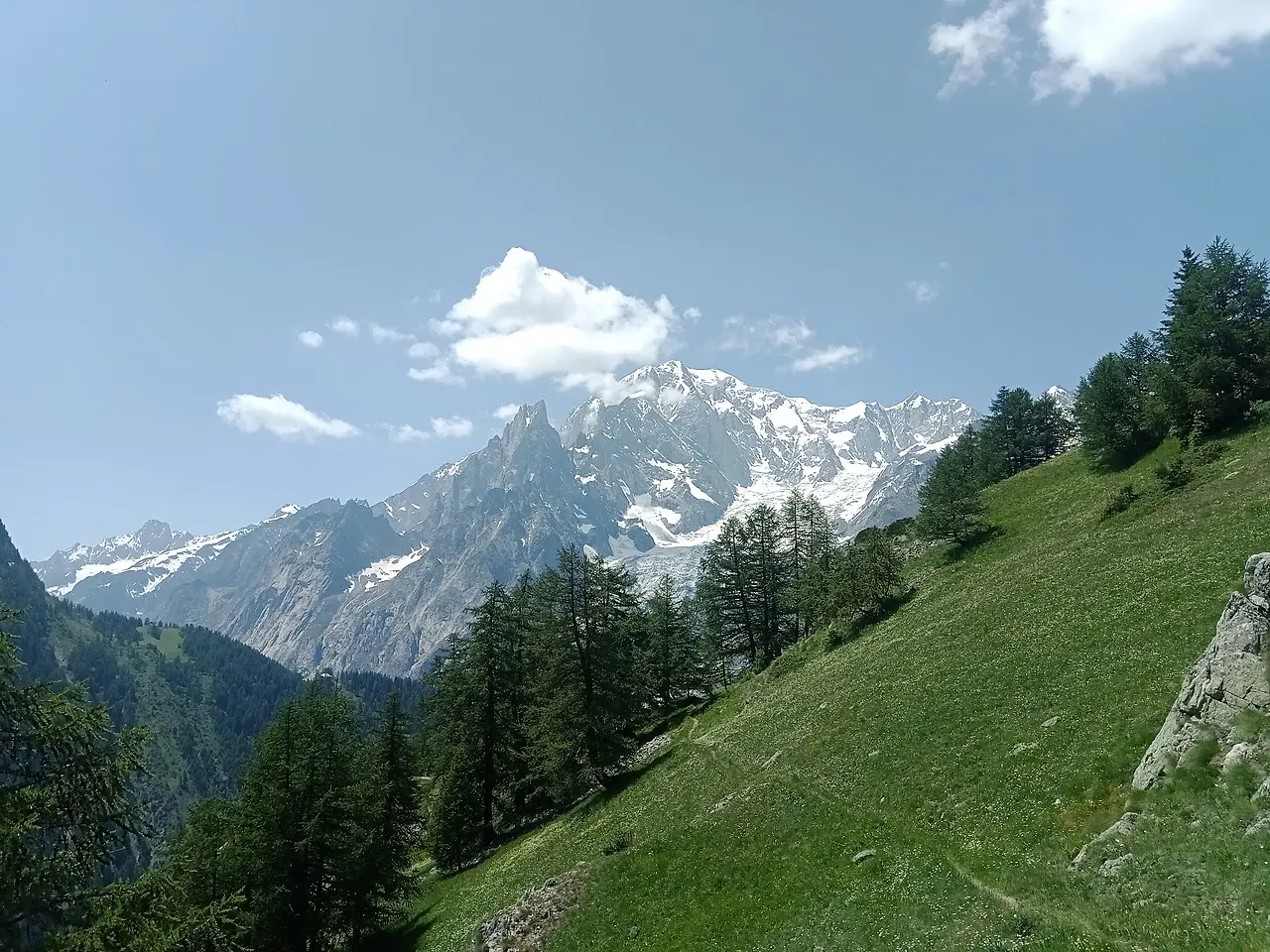 Monte Bianco di Courmayeur visto dal Mont de la Saxe